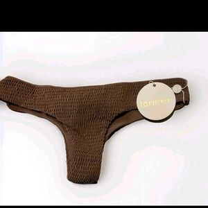 TORI PRAVER NWT Ruched Lined Bikini Bottoms Size L